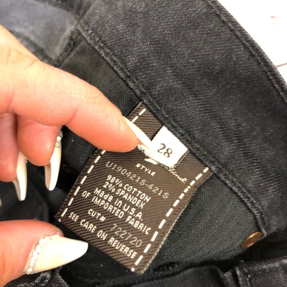 7 For All Mankind Straight Leg Jeans Washed Black - Picture 6 of 6